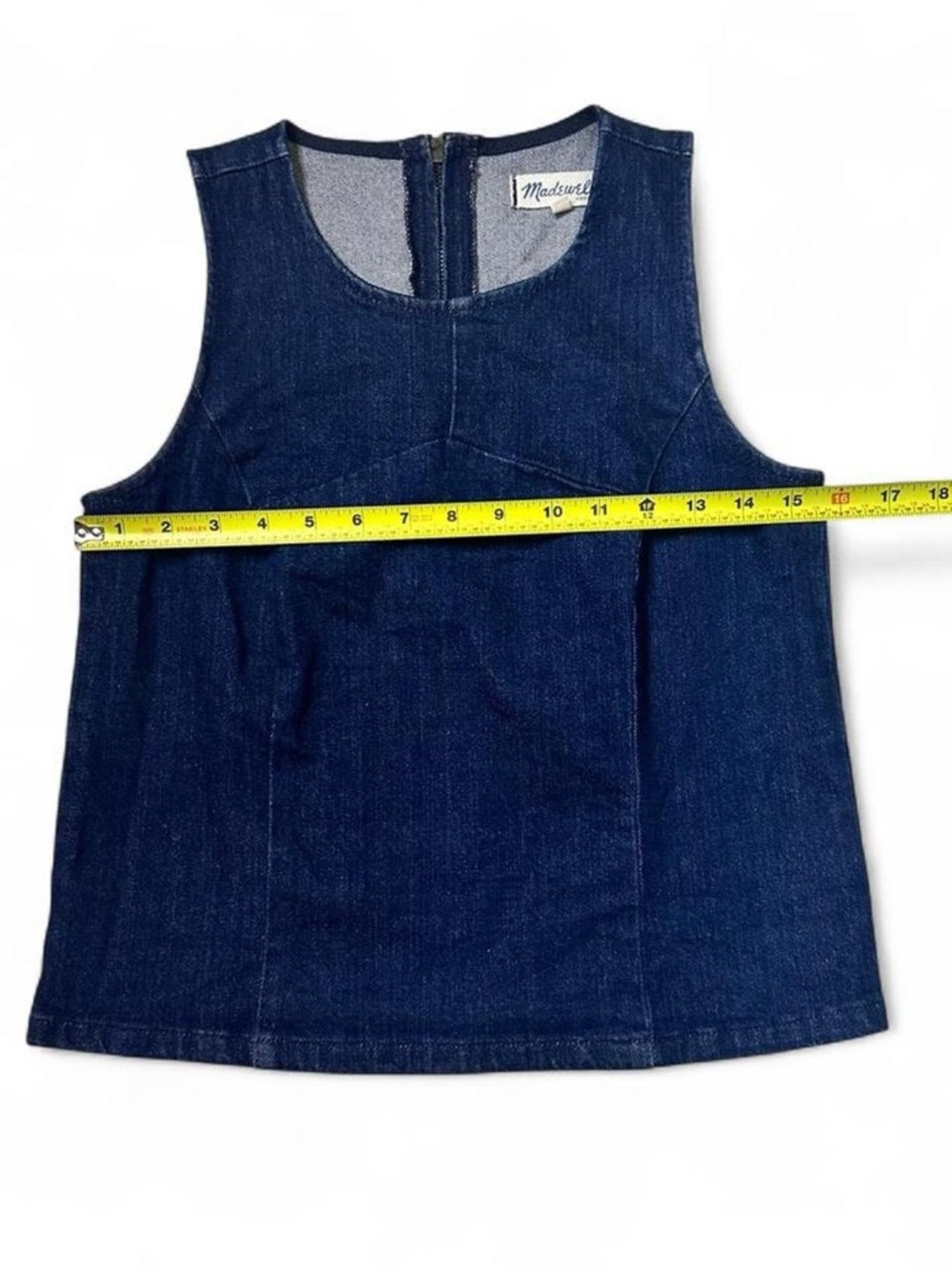 Madewell Dark Blue Denim Sleeveless Tank Top - Picture 3 of 4